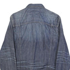 GUESS Mens Blue Denim Jacket S Cotton Classic Button Closure Casual