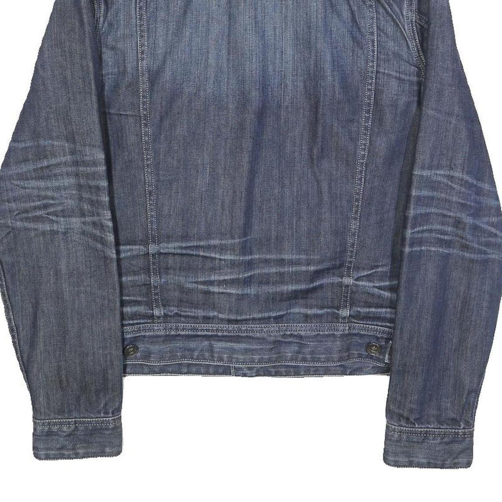 GUESS Mens Blue Denim Jacket S Cotton Classic Button Closure Casual