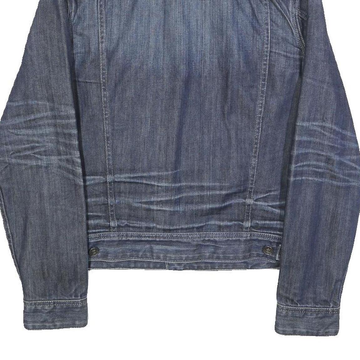 GUESS Mens Blue Denim Jacket S Cotton Classic Button Closure Casual