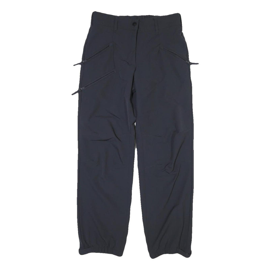 CRANE Mens Polyester Blend Black Regular Fit Trousers W28 L30 Comfortable Casual