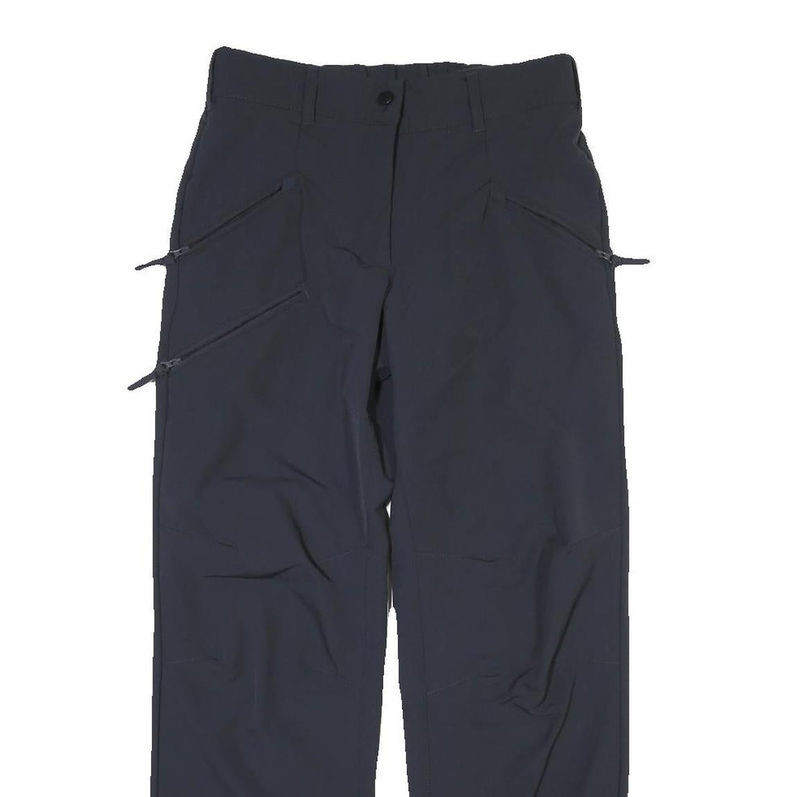 CRANE Mens Polyester Blend Black Regular Fit Trousers W28 L30 Comfortable Casual