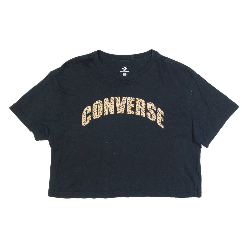 CONVERSE Cropped Womens T-Shirt Black XS