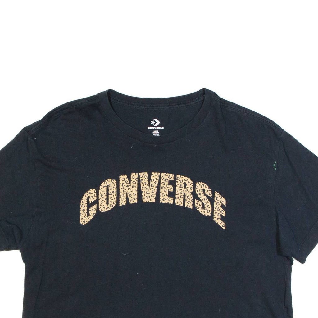 CONVERSE Cropped Womens T-Shirt Black XS