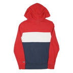 LEVI'S Mens Red & Navy Colourblock Hoodie S Cotton Blend Casual Pullover