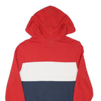 LEVI'S Mens Red & Navy Colourblock Hoodie S Cotton Blend Casual Pullover