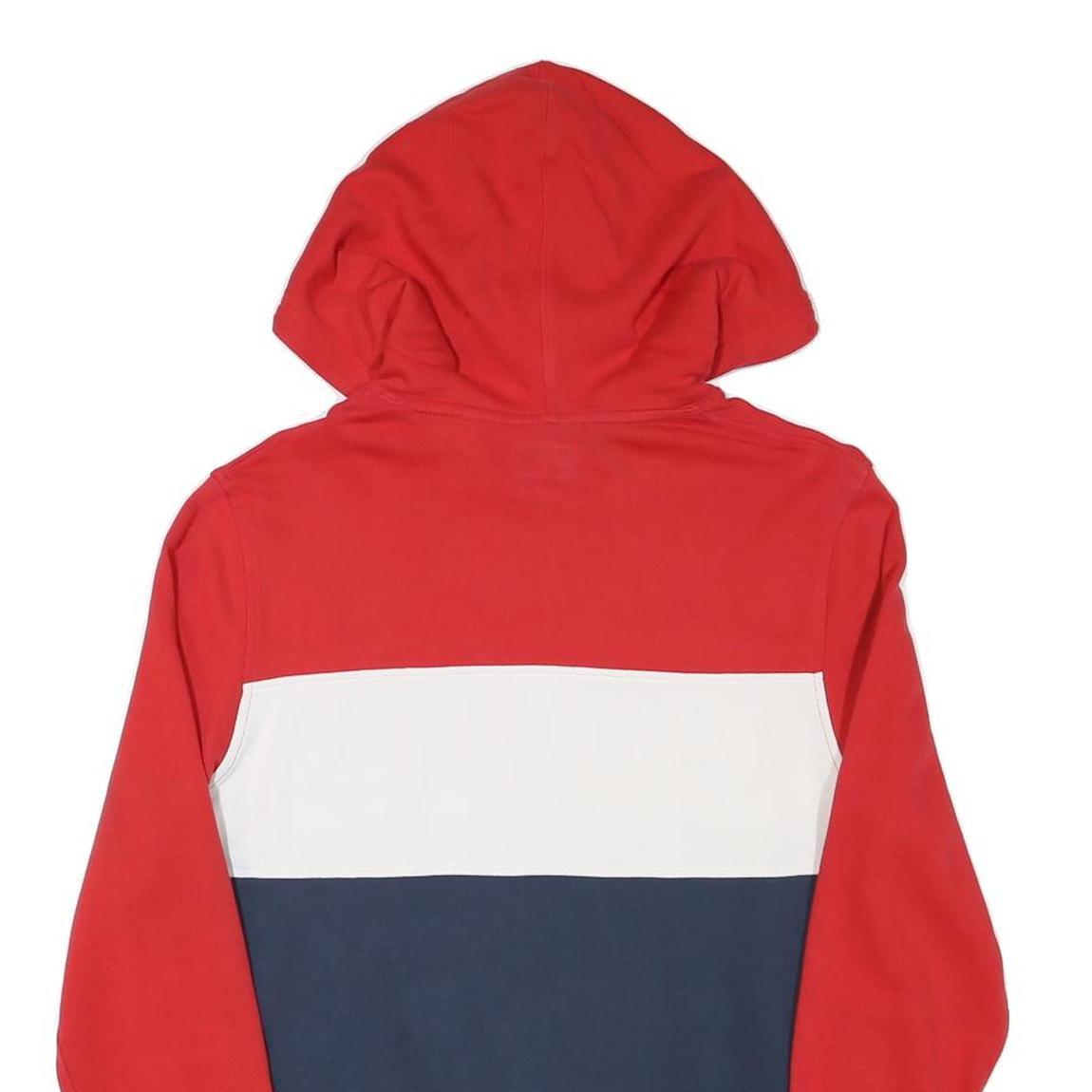 LEVI'S Mens Red & Navy Colourblock Hoodie S Cotton Blend Casual Pullover