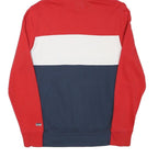 LEVI'S Mens Red & Navy Colourblock Hoodie S Cotton Blend Casual Pullover