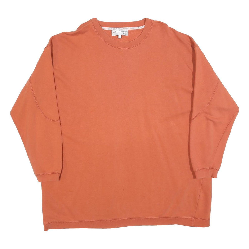 COSY COMPANY Womens Rust Orange Crew Neck 2XL Cotton Blend Pullover Sweatshirt
