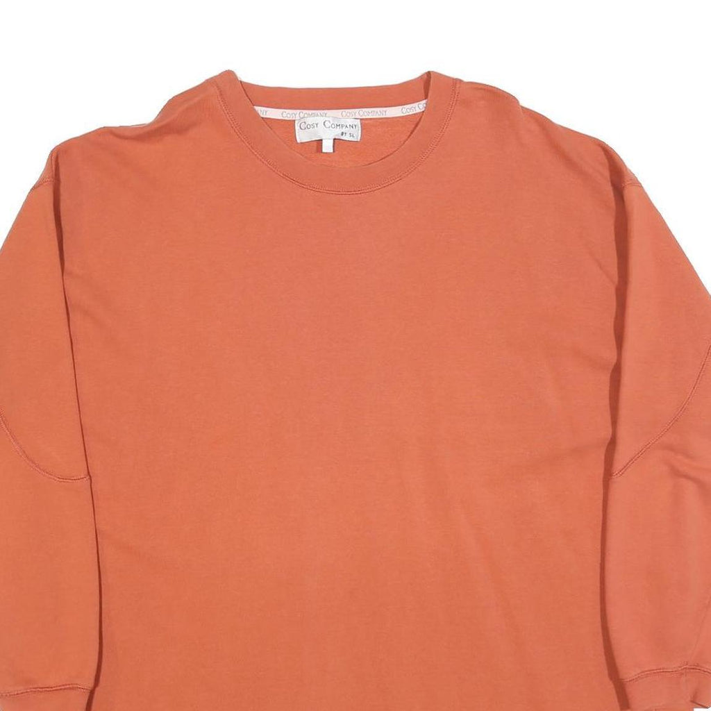 COSY COMPANY Womens Rust Orange Crew Neck 2XL Cotton Blend Pullover Sweatshirt