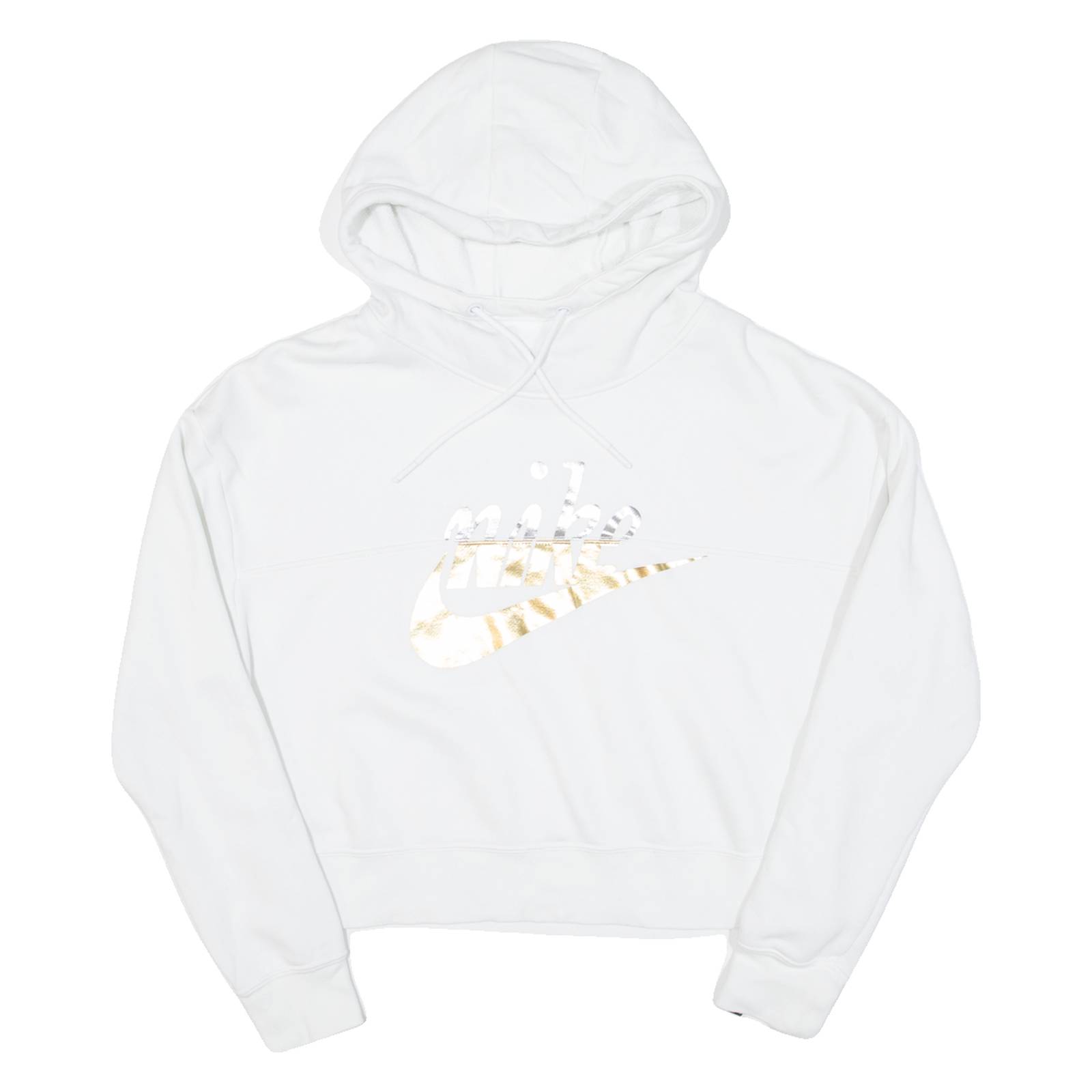 NIKE Cropped Womens White Hoodie XS