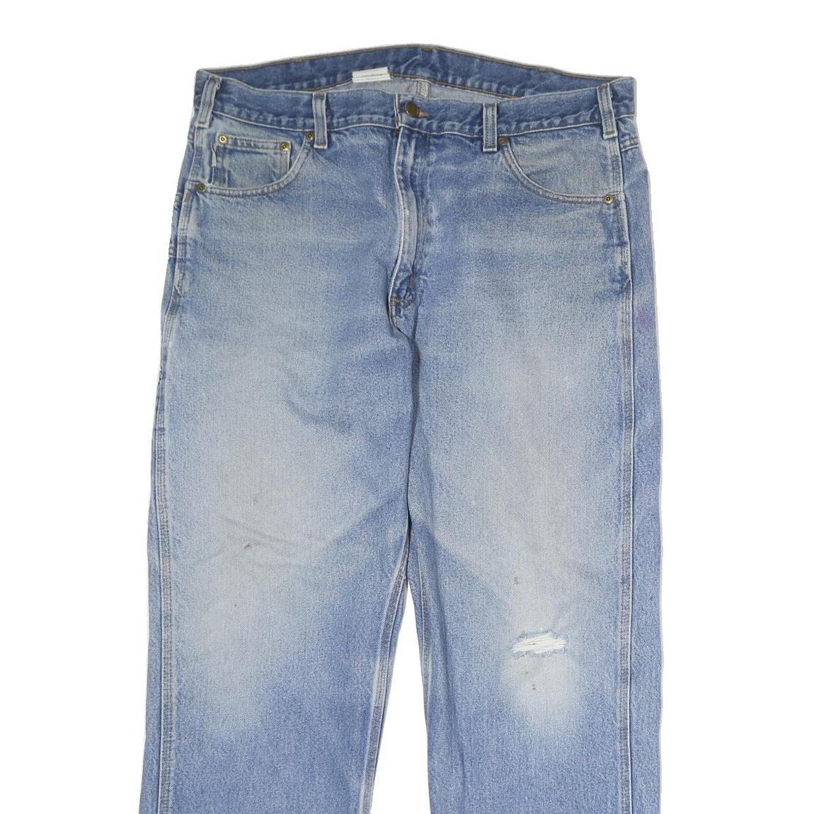 CARHARTT Mens Jeans Blue Relaxed Straight Denim Light W38 L30 Workwear