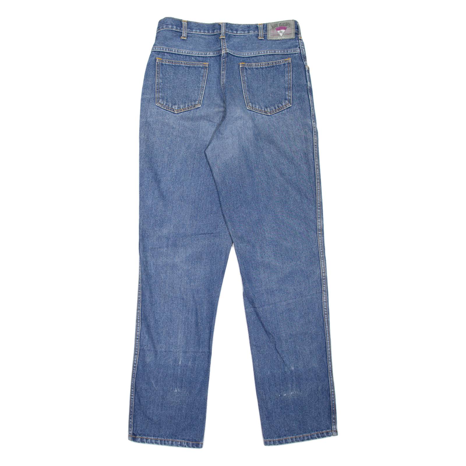WERDIN Blue Classics Mens Jeans Blue Straight 90s Stone Wash W31 L34