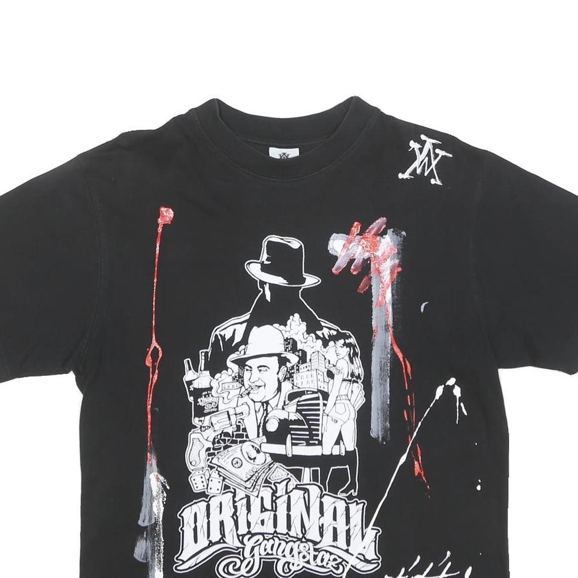 ARTISTIK WORLD Mens Black Graphic T-Shirt M Short Sleeve Crew Neck Original