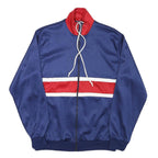 Mens Blue Red Track Jacket S Polyester Blend Zip Plain Sports Style