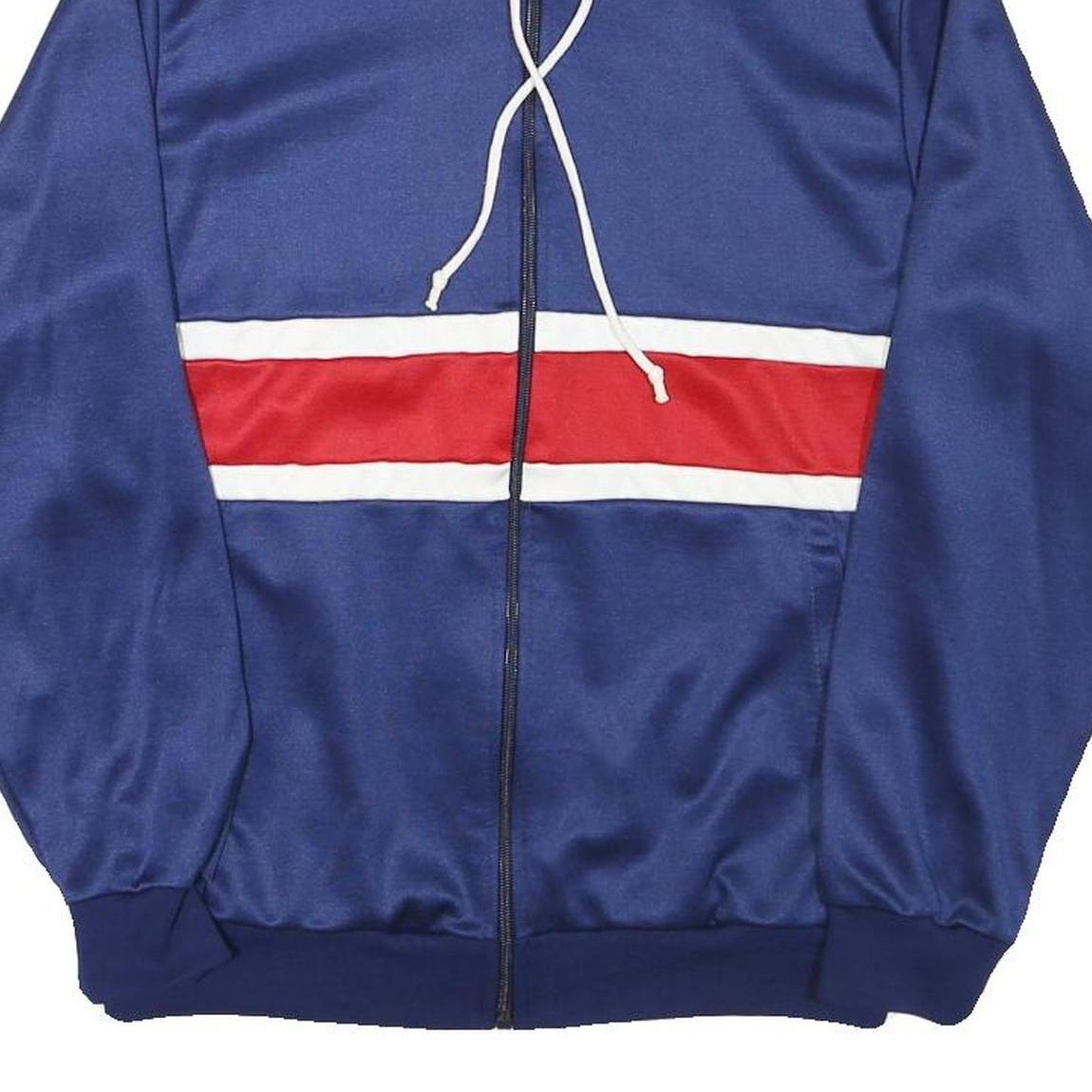 Mens Blue Red Track Jacket S Polyester Blend Zip Plain Sports Style