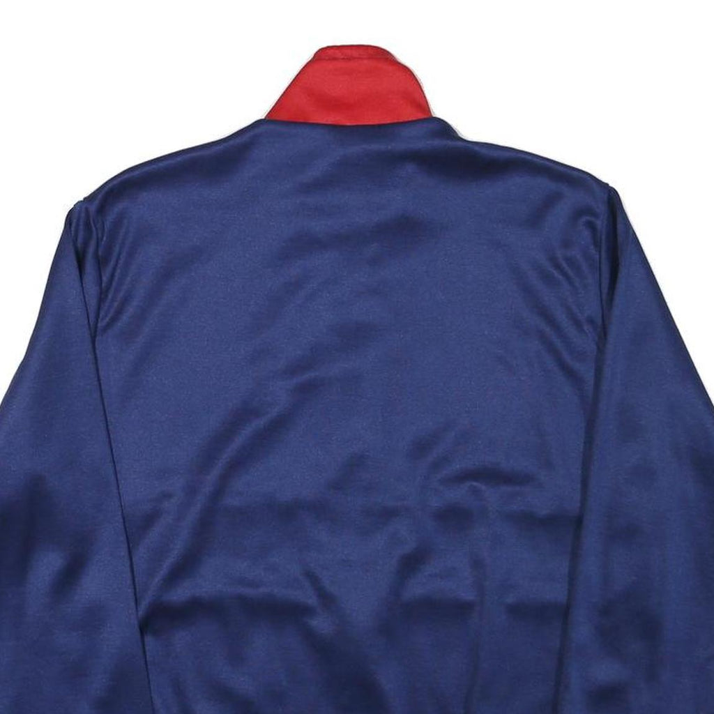 Mens Blue Red Track Jacket S Polyester Blend Zip Plain Sports Style
