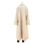 Womens Beige Cotton Blend Button Closure Long Sleeve Jacket XL Plain Classic