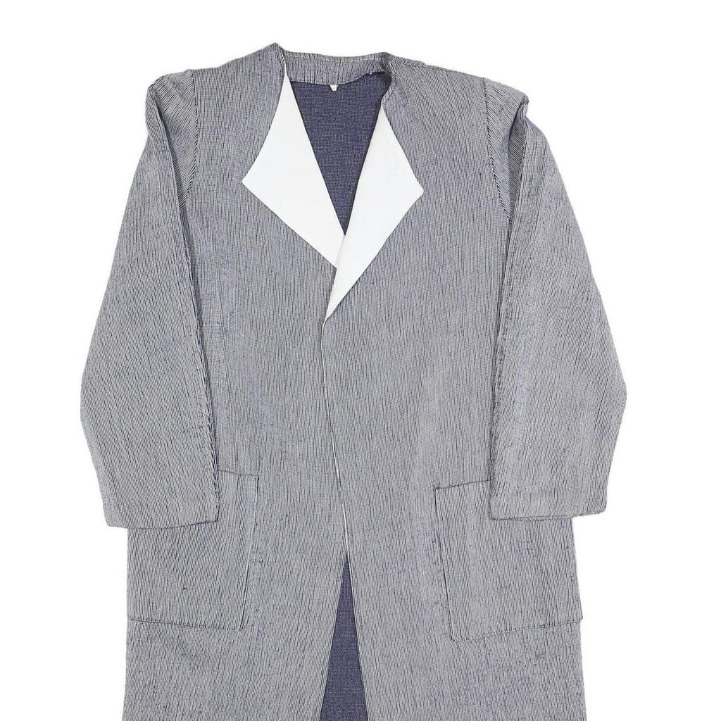 Womens Grey Wool Blend Long Sleeve Jacket M Woven Plain Elegant