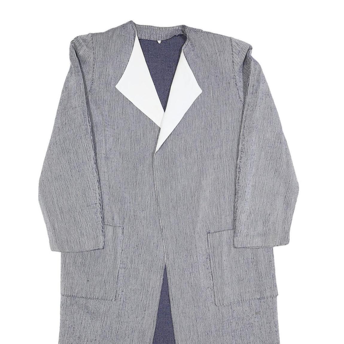 Womens Grey Wool Blend Long Sleeve Jacket M Woven Plain Elegant