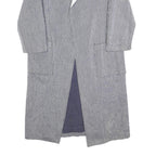 Womens Grey Wool Blend Long Sleeve Jacket M Woven Plain Elegant