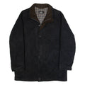 PIATTELLI Mens Trench Coat Black Faux Suede L