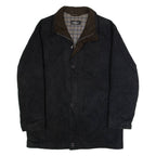 PIATTELLI Mens Trench Coat Black Faux Suede L