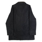 PIATTELLI Mens Trench Coat Black Faux Suede L