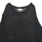 CALVIN KLEIN Womens Black Plain V-Neck Basic Knit Jumper S Lightweight Rayon