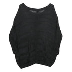 CALVIN KLEIN Womens Black Plain V-Neck Basic Knit Jumper S Lightweight Rayon