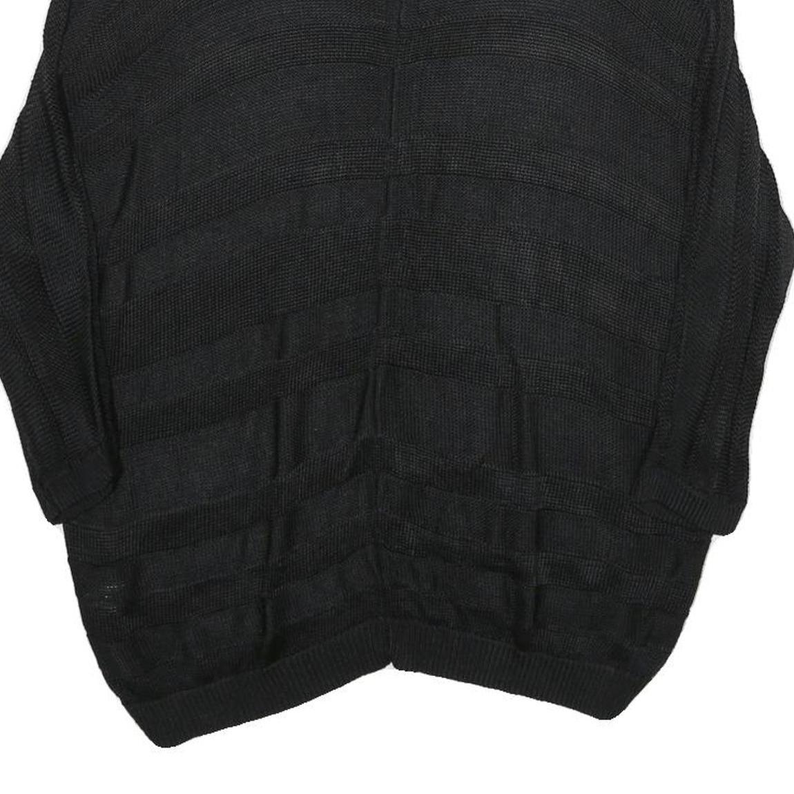 CALVIN KLEIN Womens Black Plain V-Neck Basic Knit Jumper S Lightweight Rayon