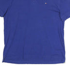 TOMMY HILFIGER Mens Blue Short Sleeve Plain M Cotton Polo Shirt Classic
