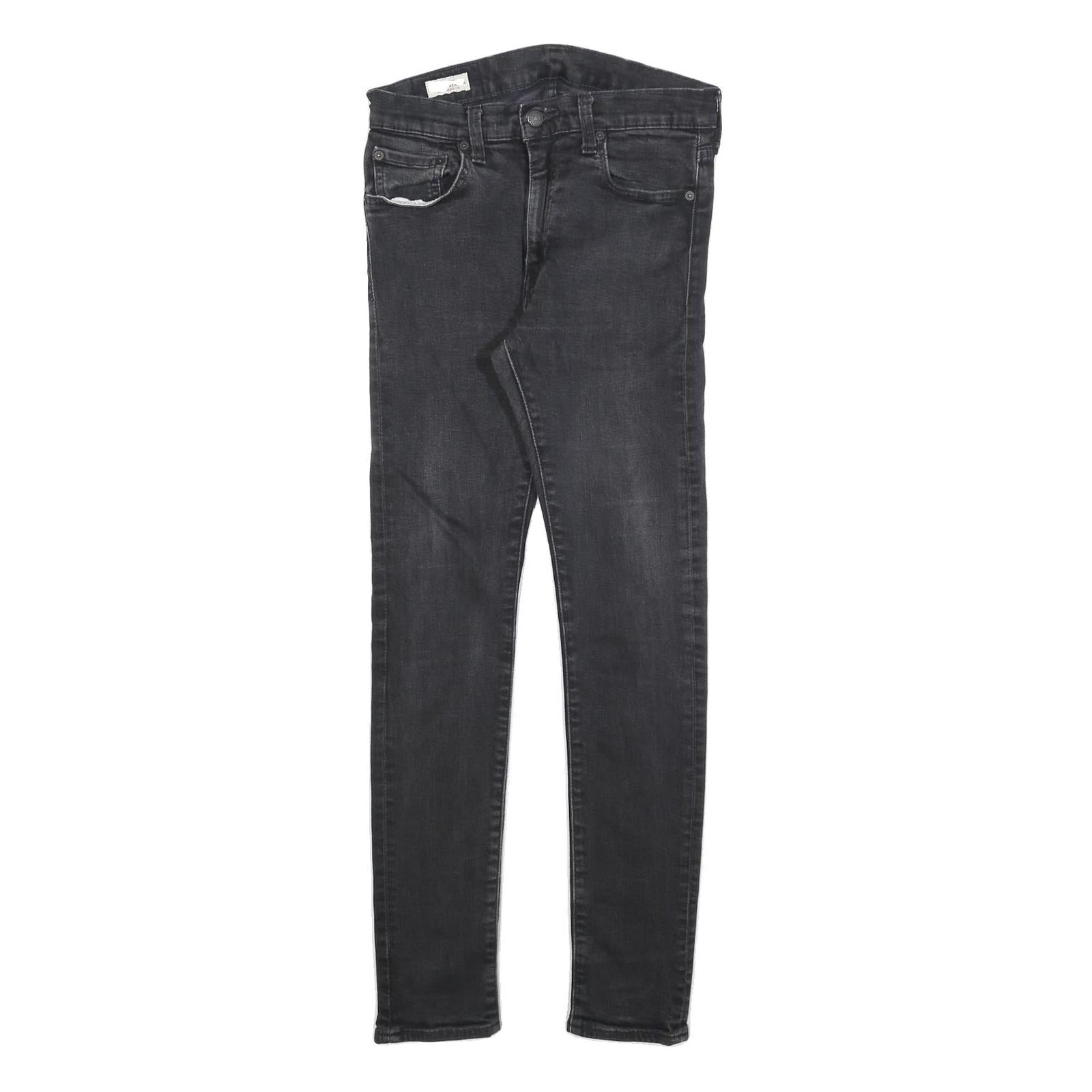 LEVI'S 519 BIG E Mens Jeans Black Slim Skinny Denim Medium W28 L29 Authentic