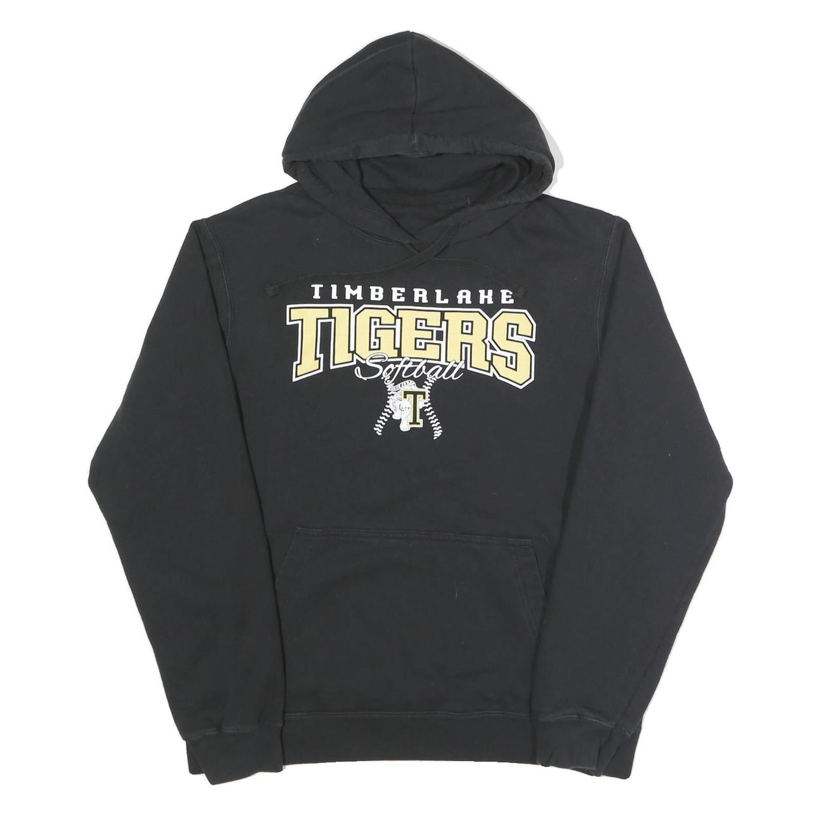 Mens Black Timberlake Tigers Softball Hooded Pullover S Cotton Blend Hoodie