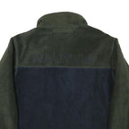 NAUTICA Mens Green & Navy Outdoor Reversible Jacket L Polyester Blend Fleece