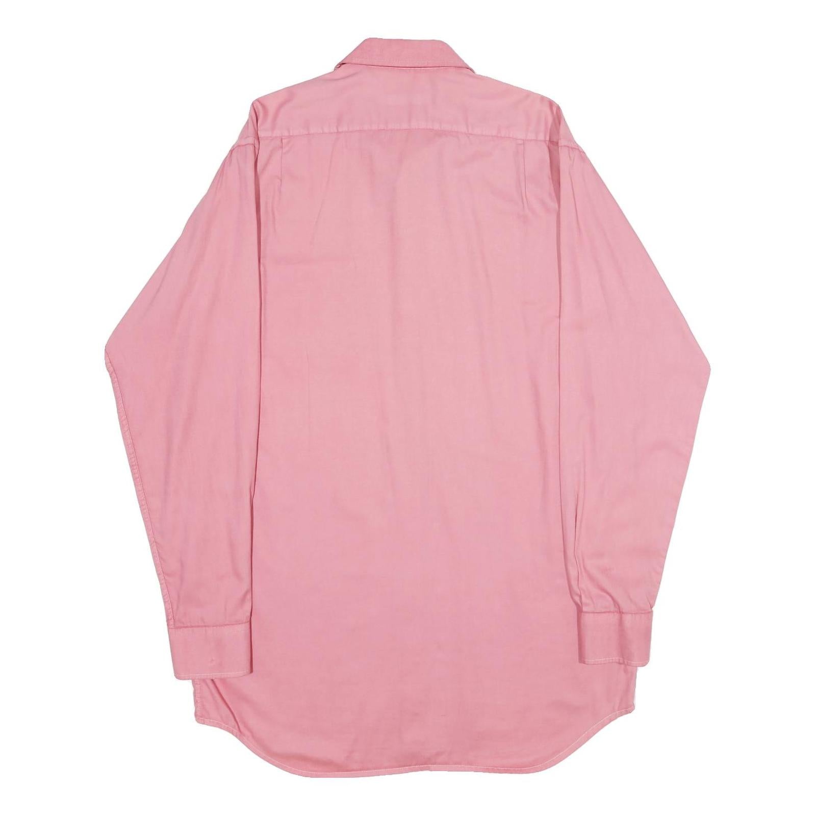 PIERRE CARDIN Mens Pink Shirt XL Cotton Classic Button Down Long Sleeve Pocket