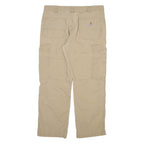CARHARTT Cargo Mens Trousers Beige Relaxed Straight W36 L30