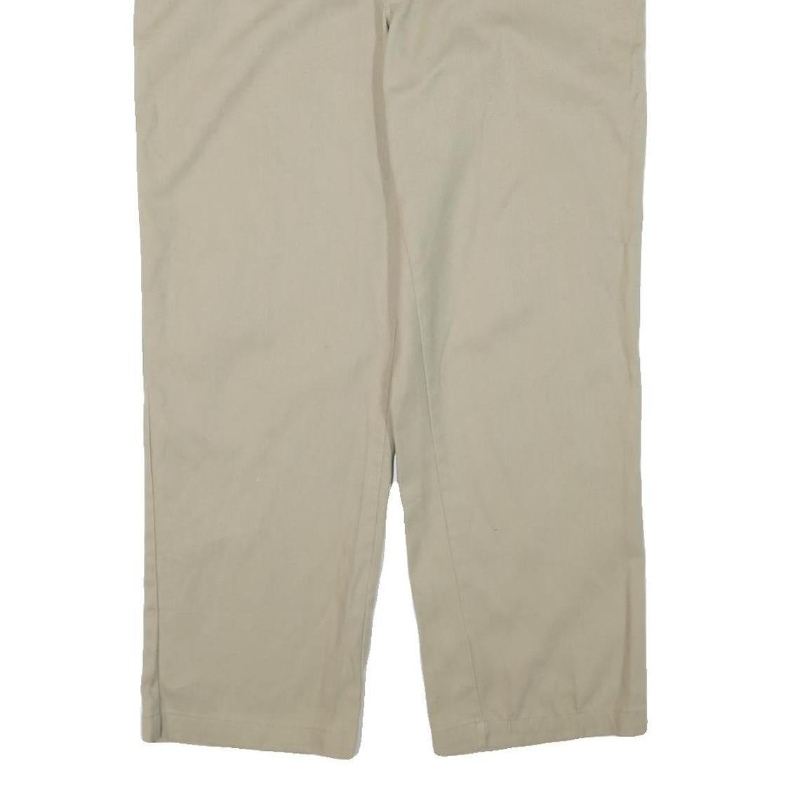 DICKIES Mens Regular Fit Beige Trousers W40 L30 Workwear Zip Closure Cotton