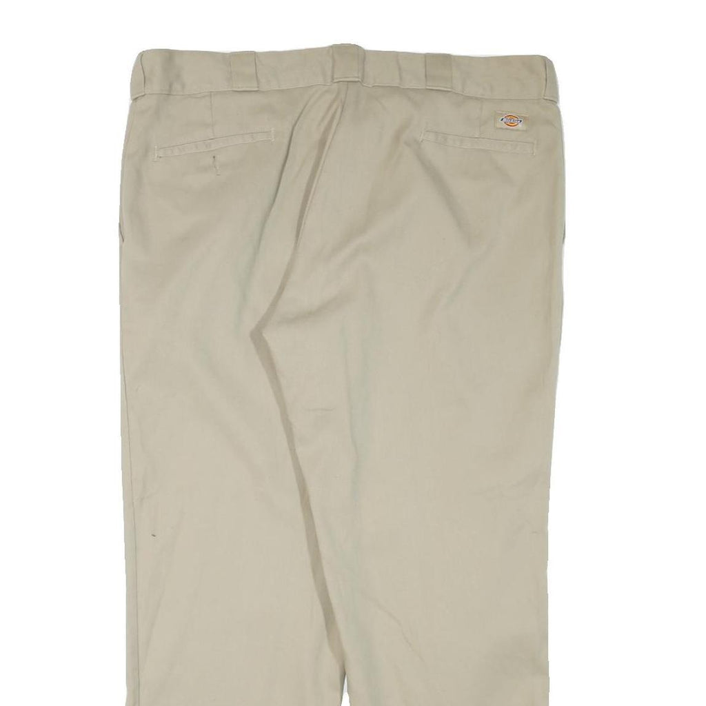 DICKIES Mens Regular Fit Beige Trousers W40 L30 Workwear Zip Closure Cotton