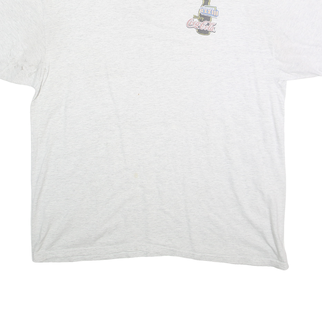 HANES HEAVYWEIGHT Mens White XL Short Sleeve Crew Neck Coca Cola Graphic T-Shirt