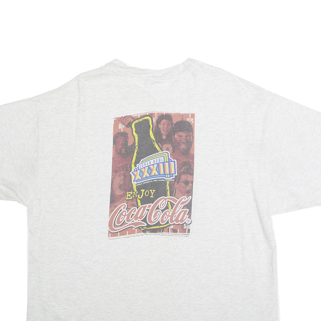 HANES HEAVYWEIGHT Mens White XL Short Sleeve Crew Neck Coca Cola Graphic T-Shirt