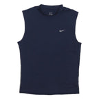 NIKE Womens Navy Blue Sleeveless Crew Neck Sports T-Shirt M Polyester