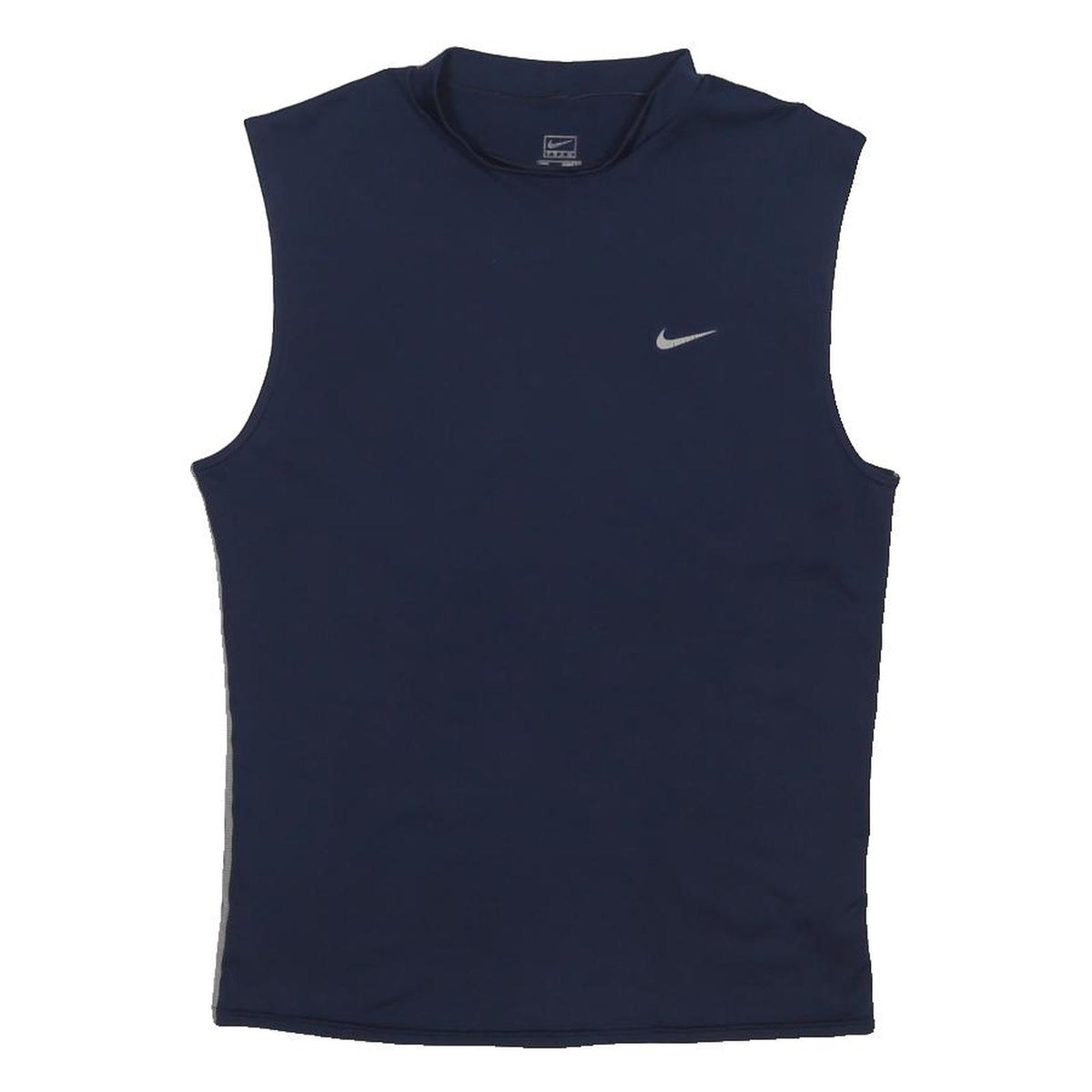 NIKE Womens Navy Blue Sleeveless Crew Neck Sports T-Shirt M Polyester