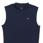 NIKE Womens Navy Blue Sleeveless Crew Neck Sports T-Shirt M Polyester