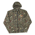 Mens Green Brown Camouflage Outdoor Zip Jacket XL Polyester Blend Hooded