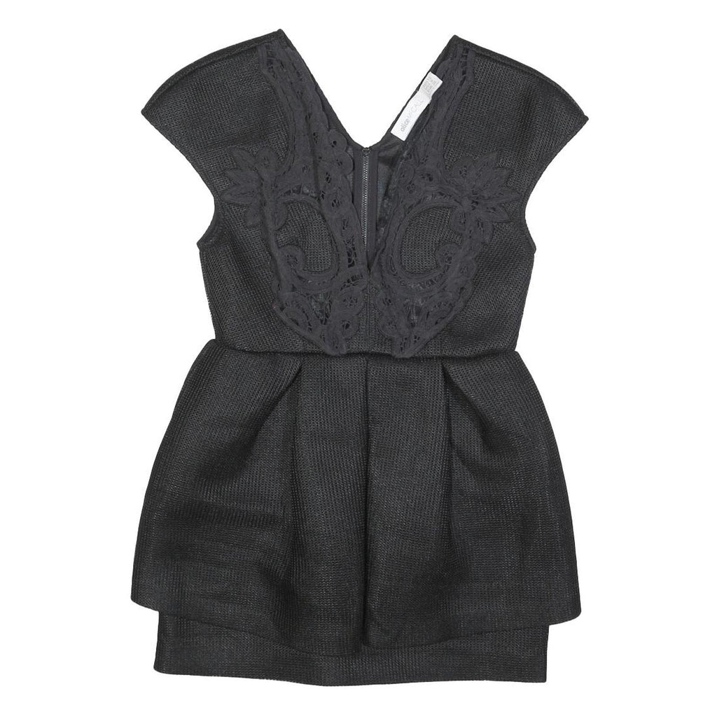 ALICE MCCALL Womens Black Bodycon Woven Mini Dress Polyester Blend S Lace Detail