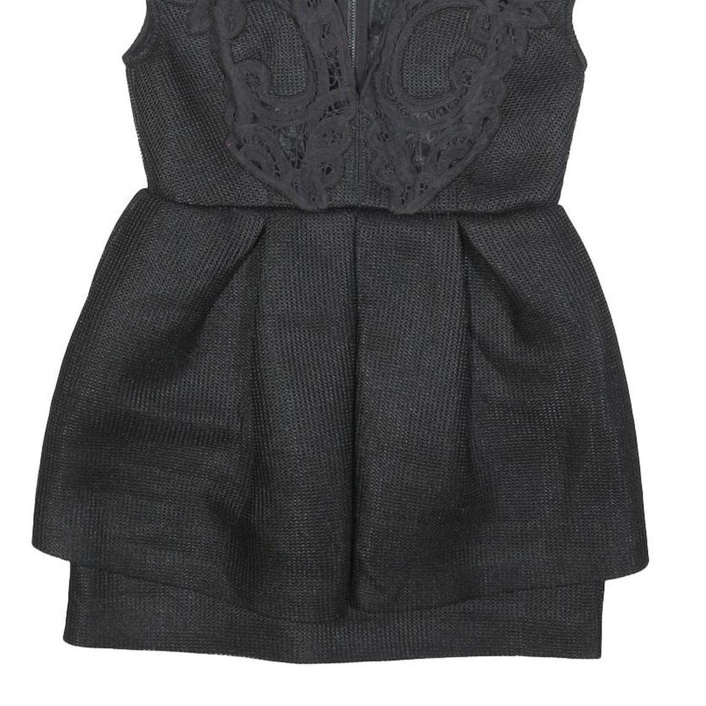 ALICE MCCALL Womens Black Bodycon Woven Mini Dress Polyester Blend S Lace Detail