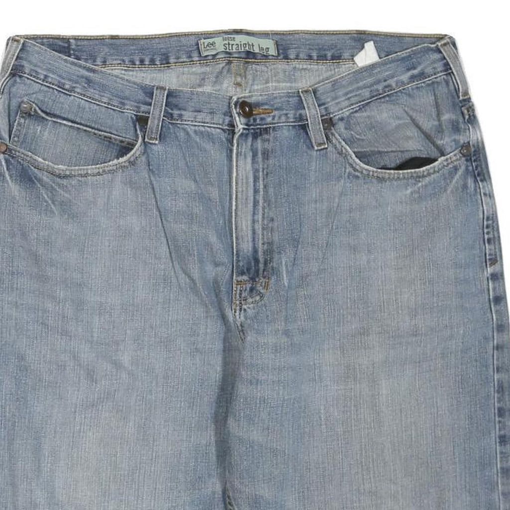 LEE Mens Shorts Blue Denim Straight Leg XL W38 Casual Summer Wear