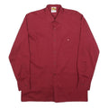 CLUB Mens Red Shirt M Button Plain Cotton Blend Casual Dress Shirt