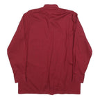 CLUB Mens Red Shirt M Button Plain Cotton Blend Casual Dress Shirt