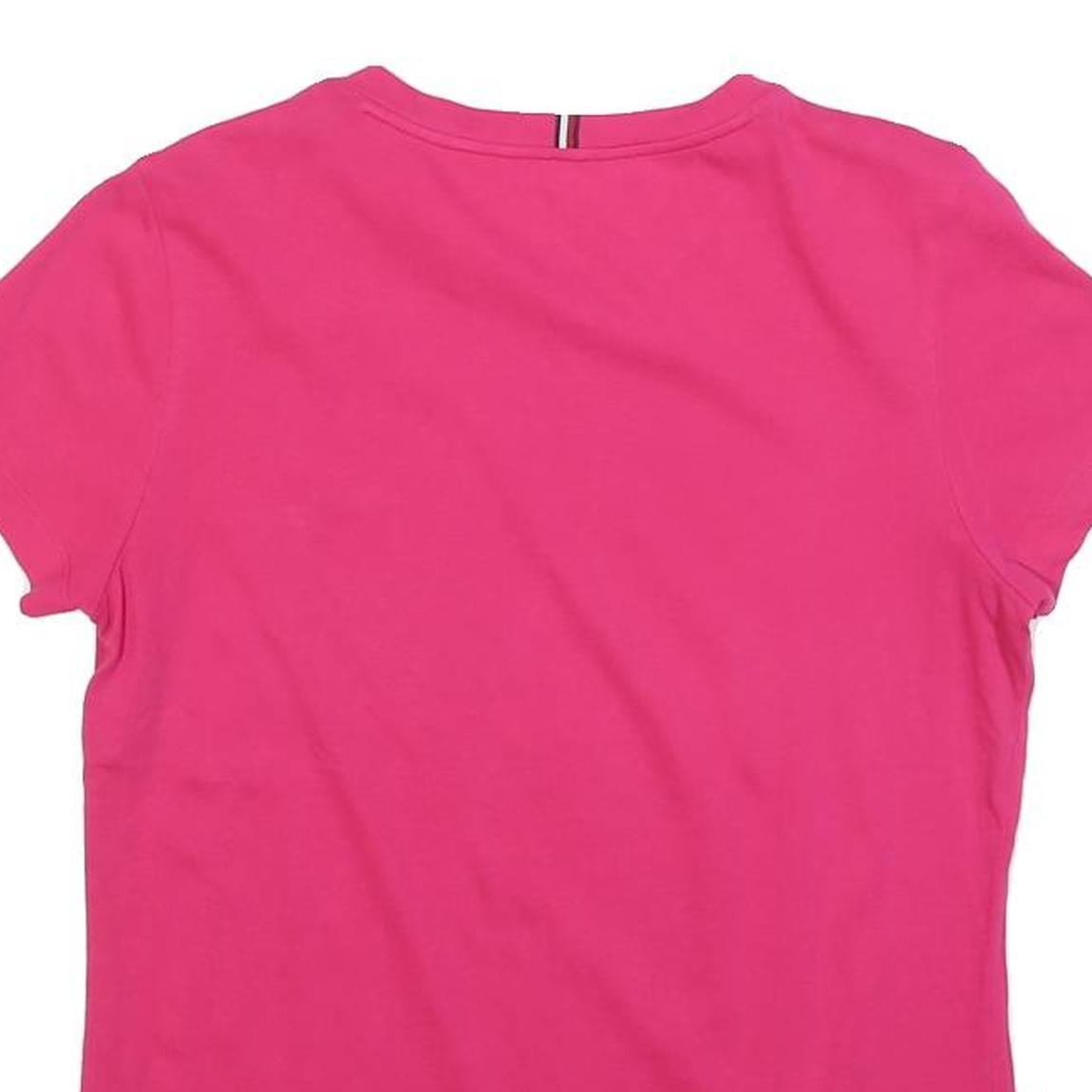 TOMMY HILFIGER Womens Pink Short Sleeve Crew Neck Logo T-Shirt S